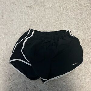 Nike Women's Black and White Athletic Shorts